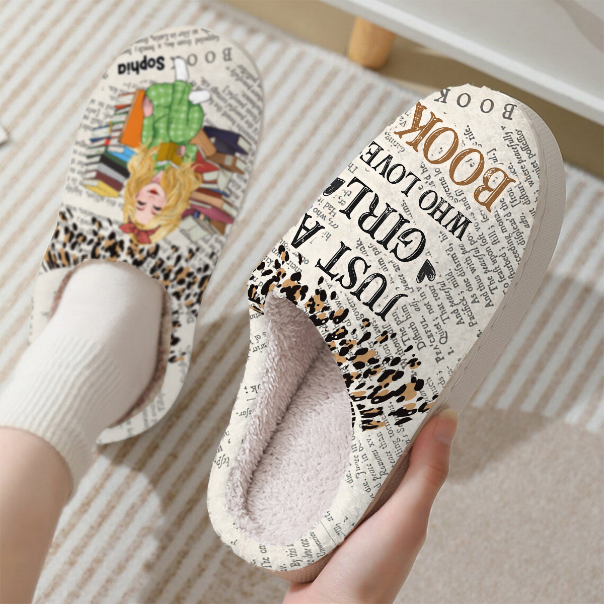 One More Chapter - Personalized Book Slippers