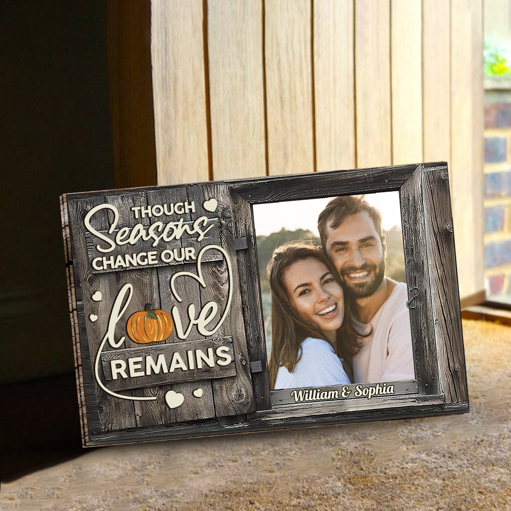 Though Seasons Change - Personalized Couple Interchangeable Wood Sign