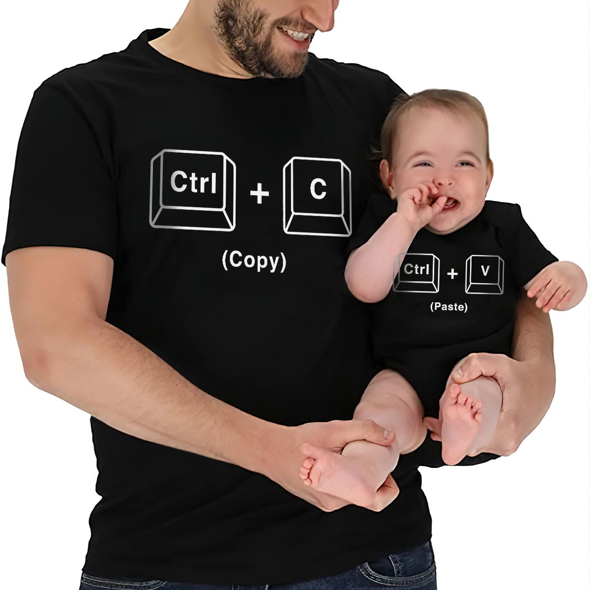 Copy Paster - Personalized Father T-shirt And Baby Onesie