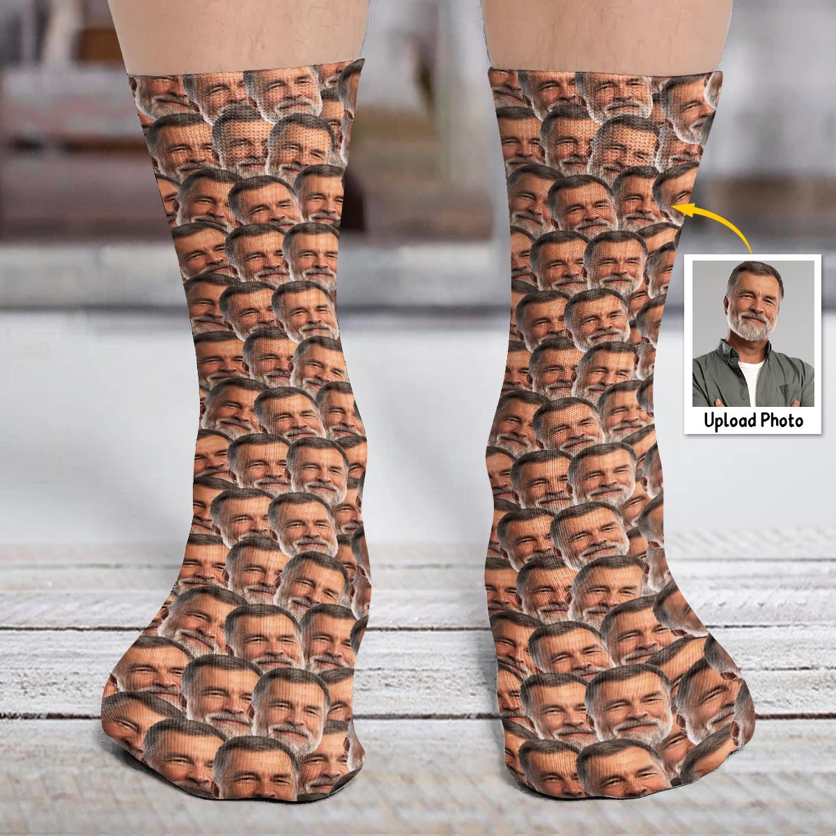 Customizable Printed Face - Personalized Grandpa Socks