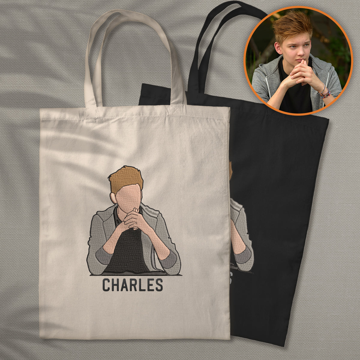 Custom 2D Photo - Personalized Uncle Embroidered Tote Bag