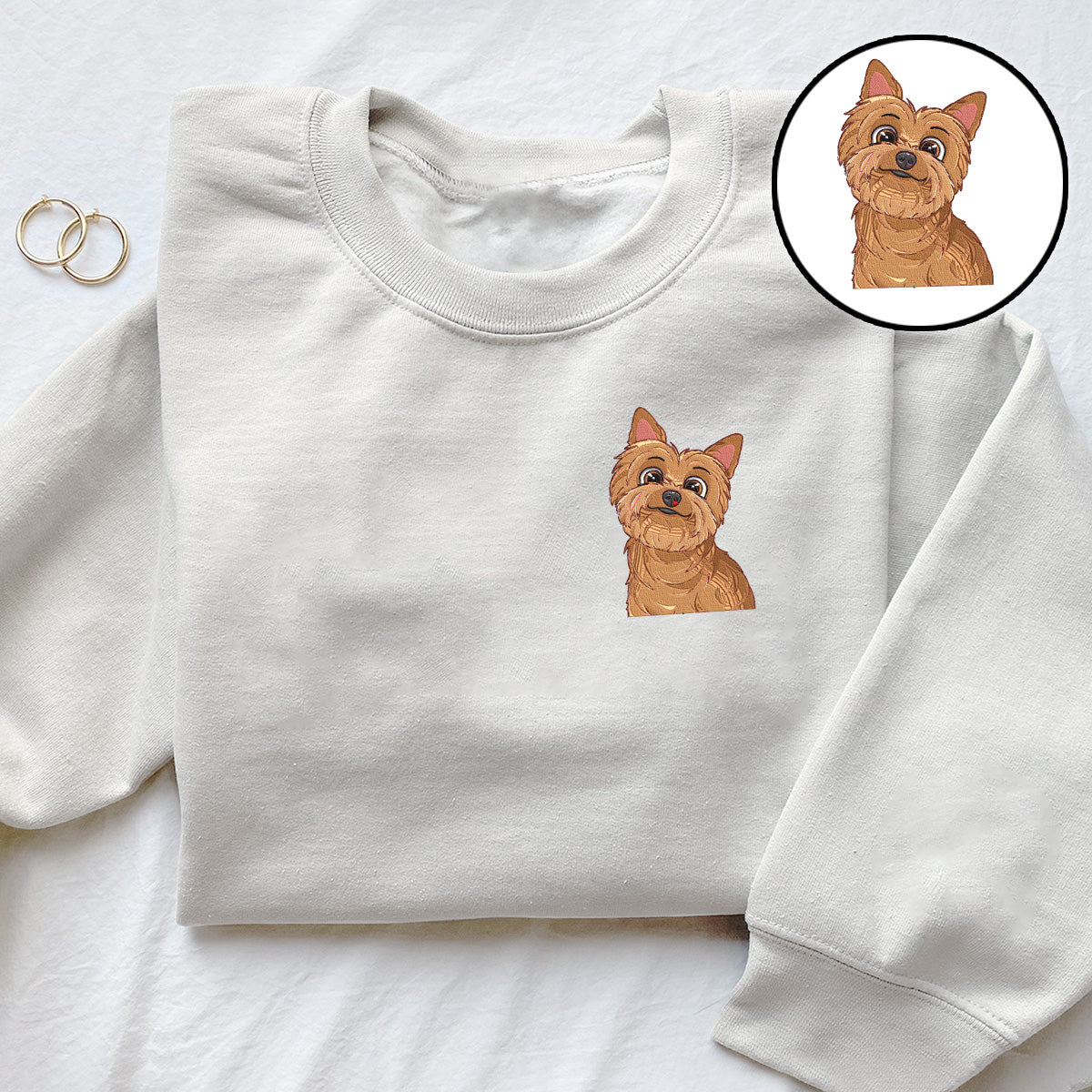 Custom 2D Photo - Personalized Dog Embroidered Sweater