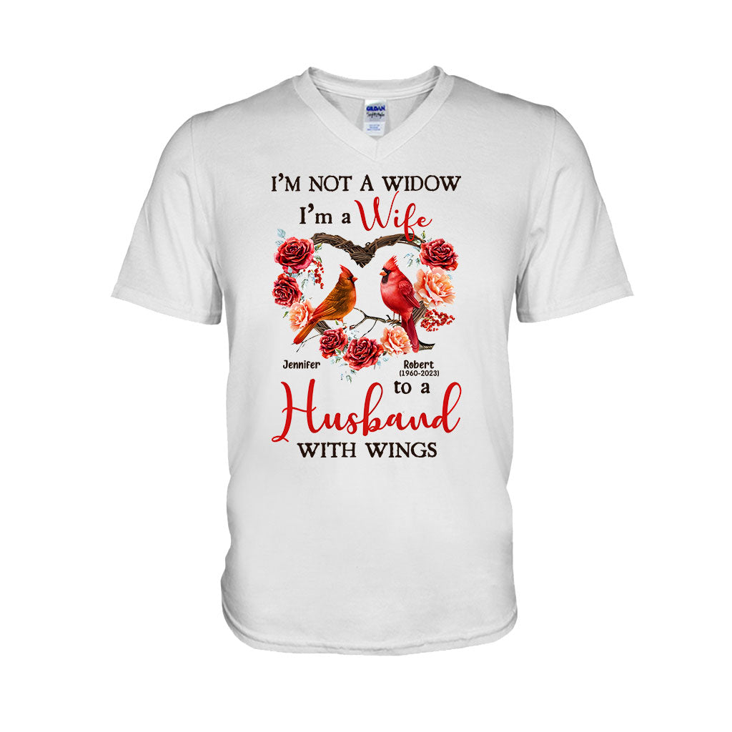 I'm A Wife To A Husband With Wings - Personalized Memorial T-shirt & Hoodie