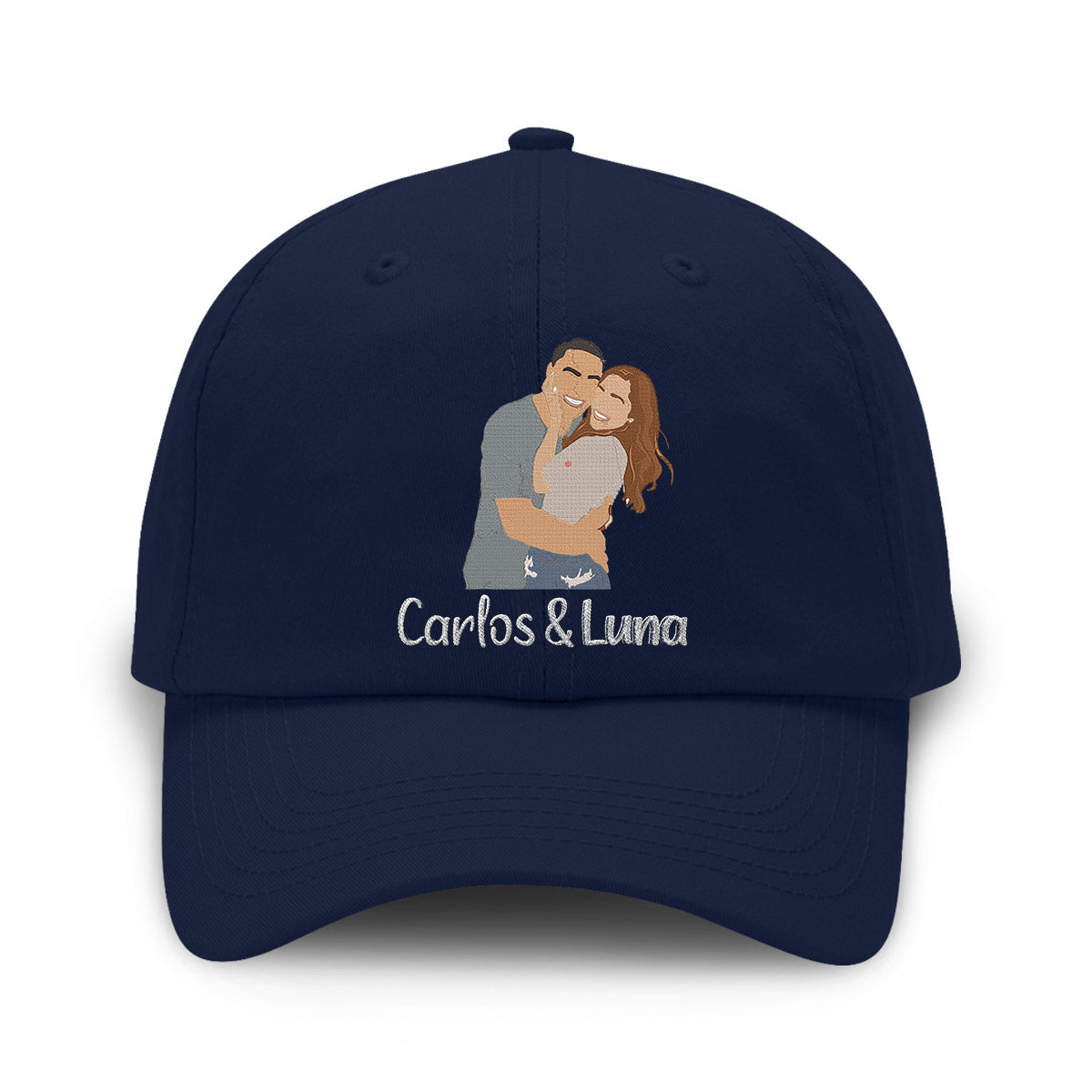 Custom 2D Photo - Personalized Couple Embroidered Classic Cap