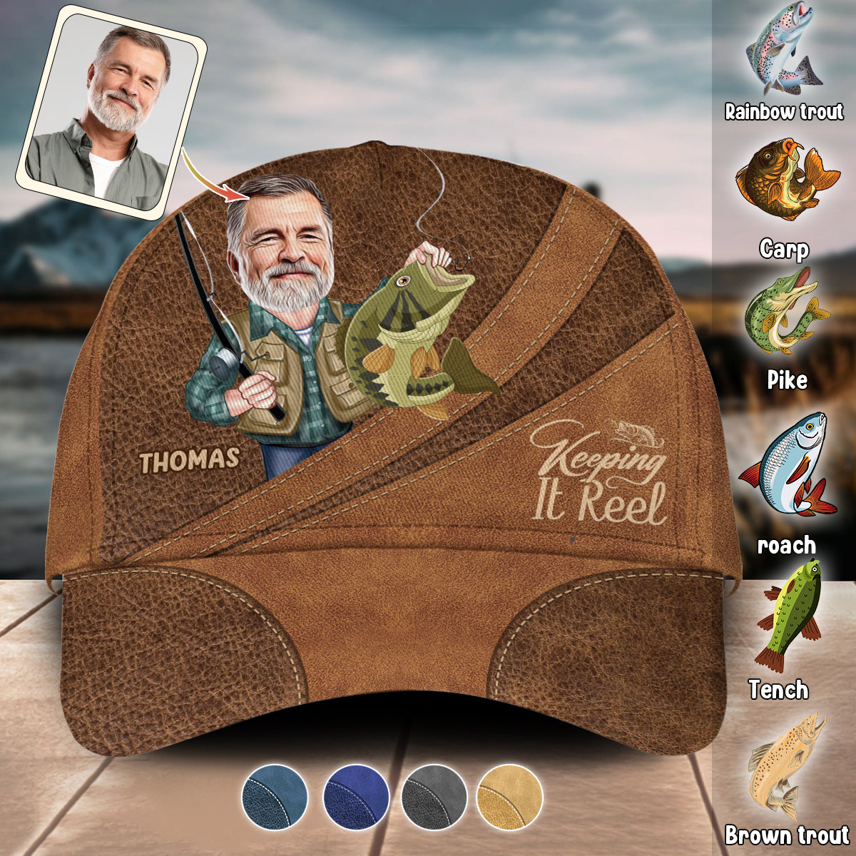 Photo Inserted Funny Fishing Keeping It Reel - Personalized Fishing Classic Cap