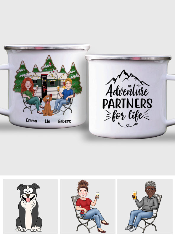 Together Is Our Favorite Place To Be - Personalized Camping Enamel Mug