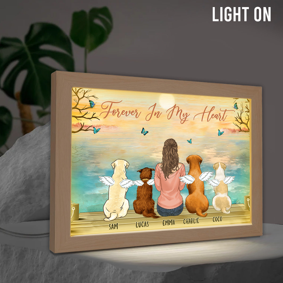 Forever In My Heart - Personalized Dog Light Photo Frame