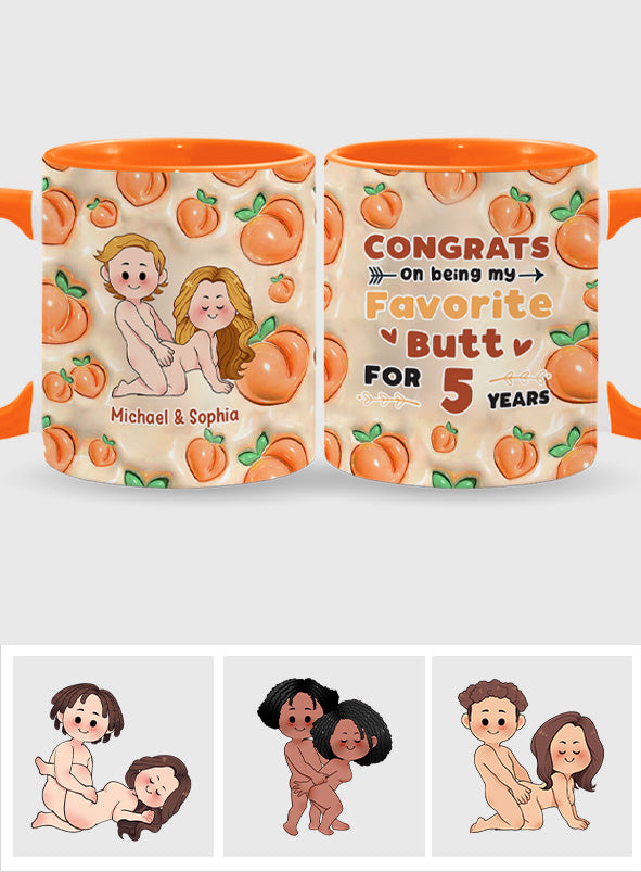 Congrats On Being My Favorite Butt - gift for husband, wife, boyfriend, girlfriend - Personalized Accent Mug