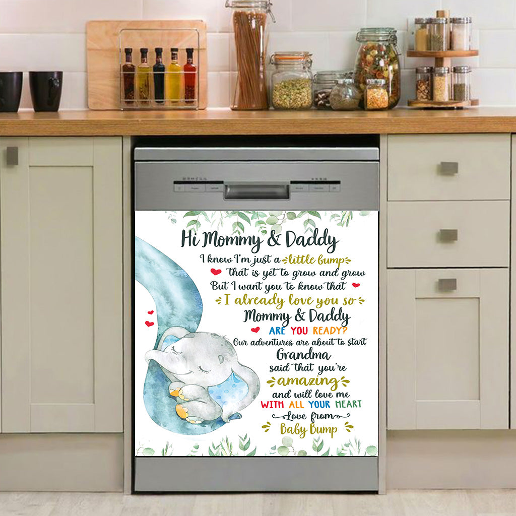 Love From Baby Bump - Personalized Mother Dishwasher Cover