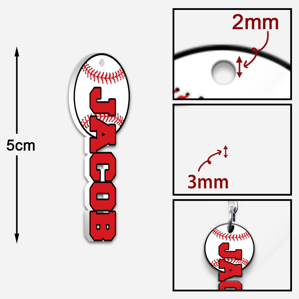 Game Day - Personalized Baseball Keychain