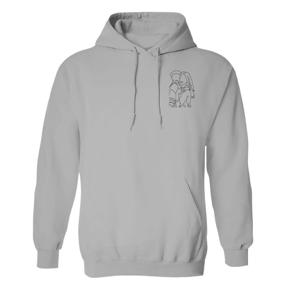 Custom Line Art - Personalized Mother Embroidered Hoodie