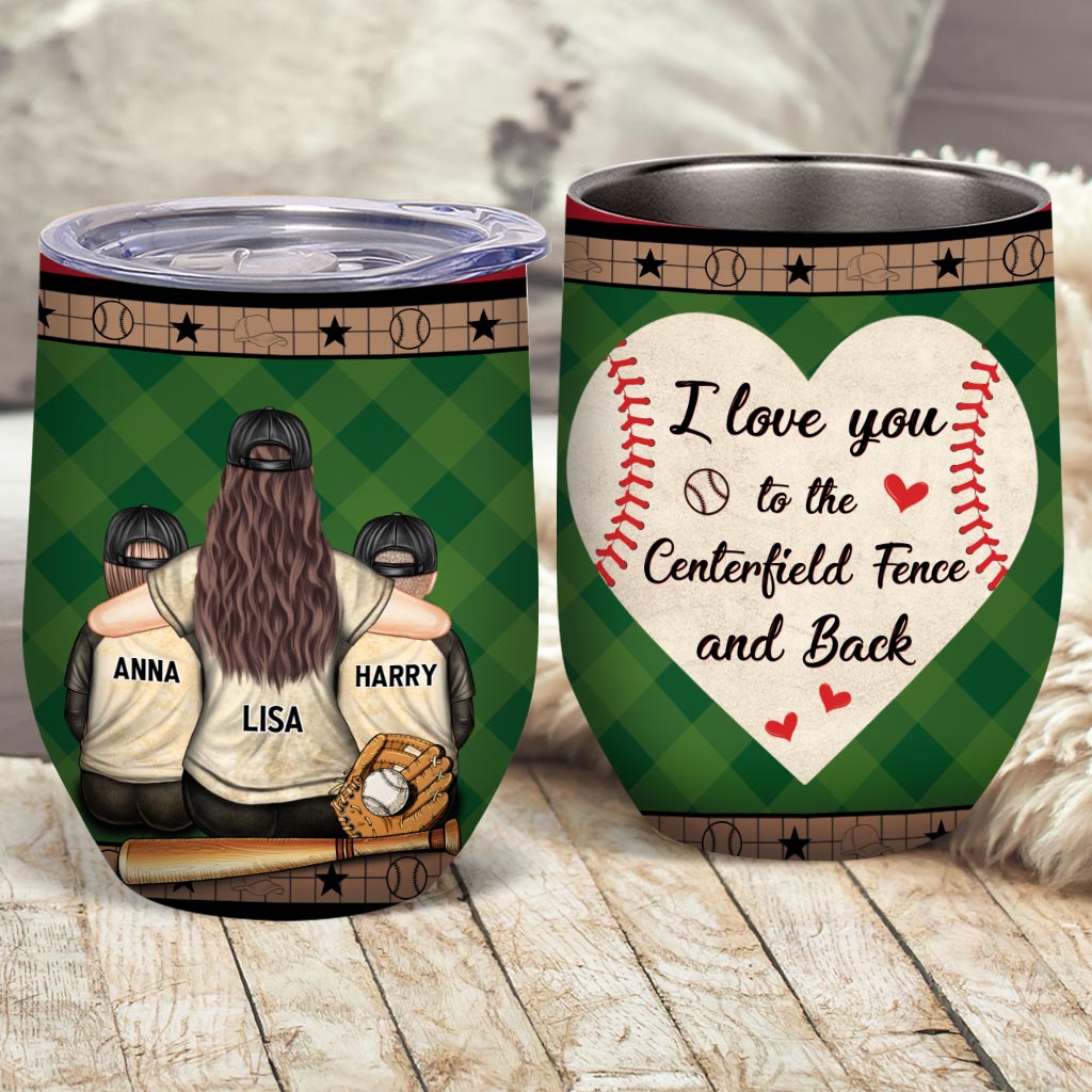 My Heart Is On That Field - Personalized Baseball Wine Tumbler