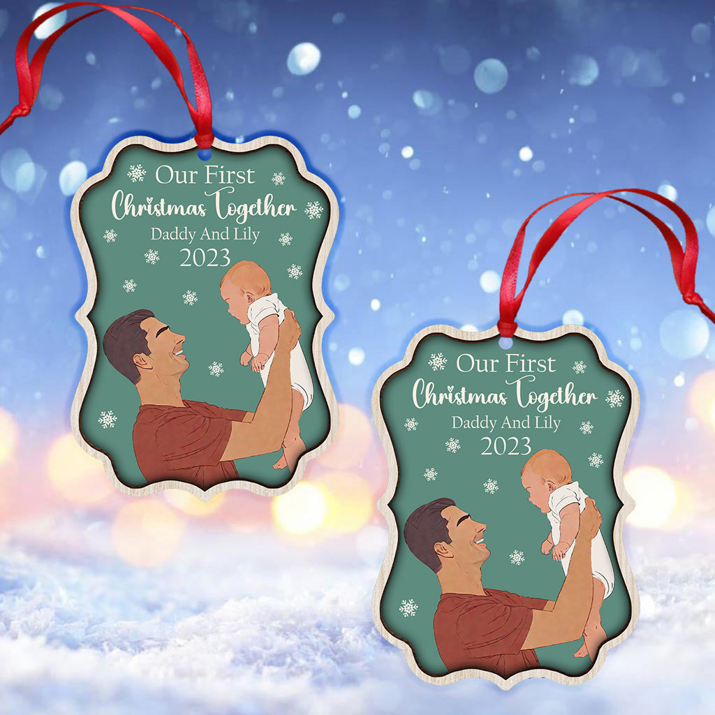 Disover Our First Christmas Together - Personalized Father One-sided Ornament