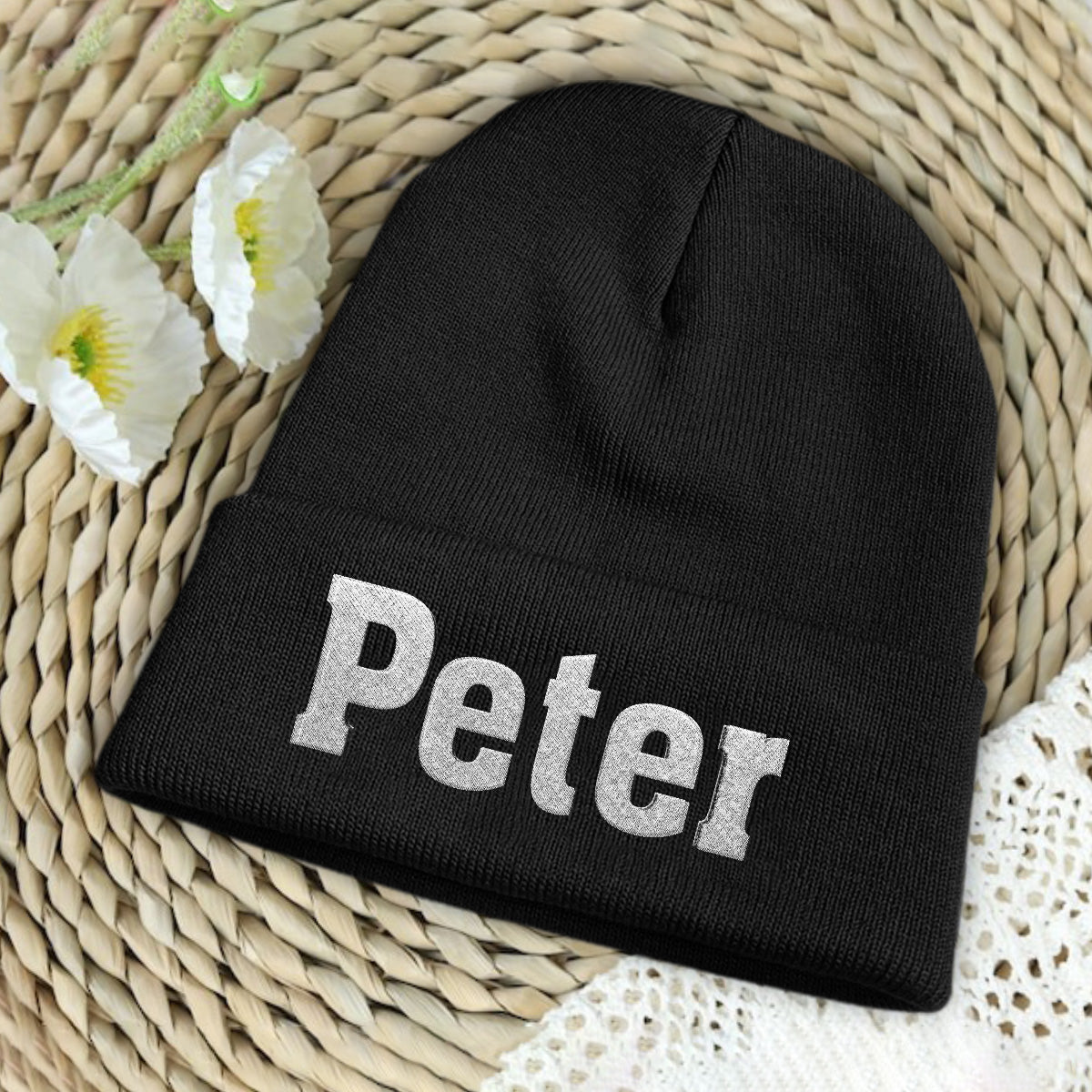 Custom Name - Personalized Son Embroidered Beanie