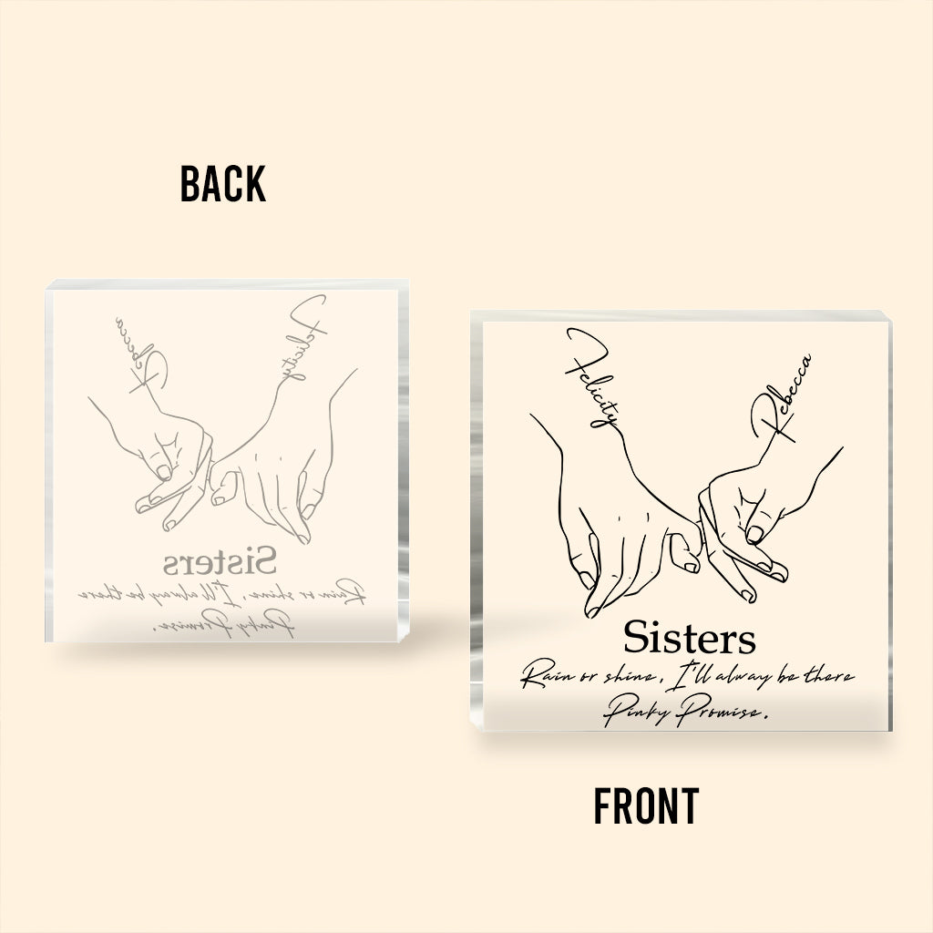 Pinky Promise - Personalized Sister Custom Shaped Acrylic Plaque