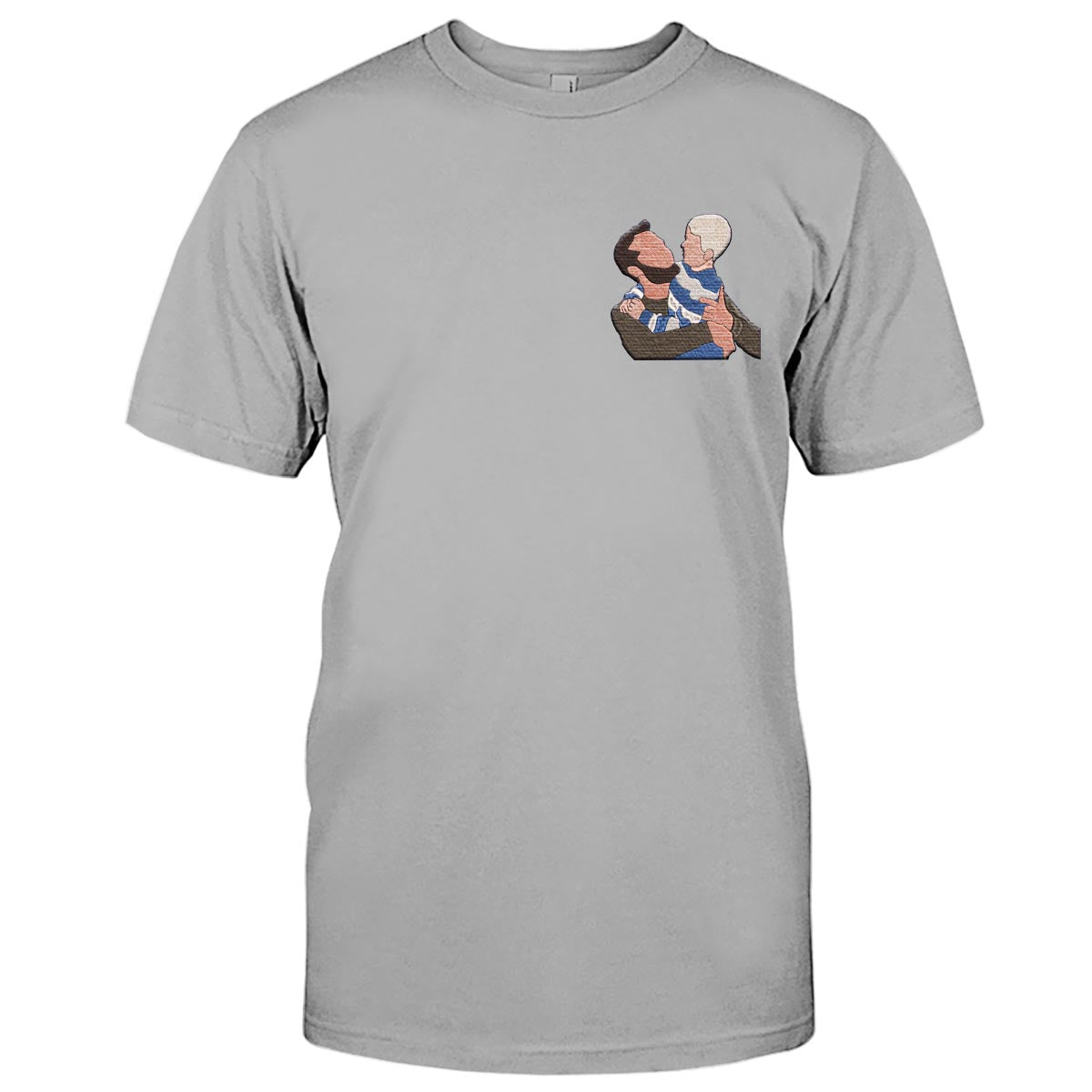 Custom 2D Photo - Personalized Father Embroidered T-shirt