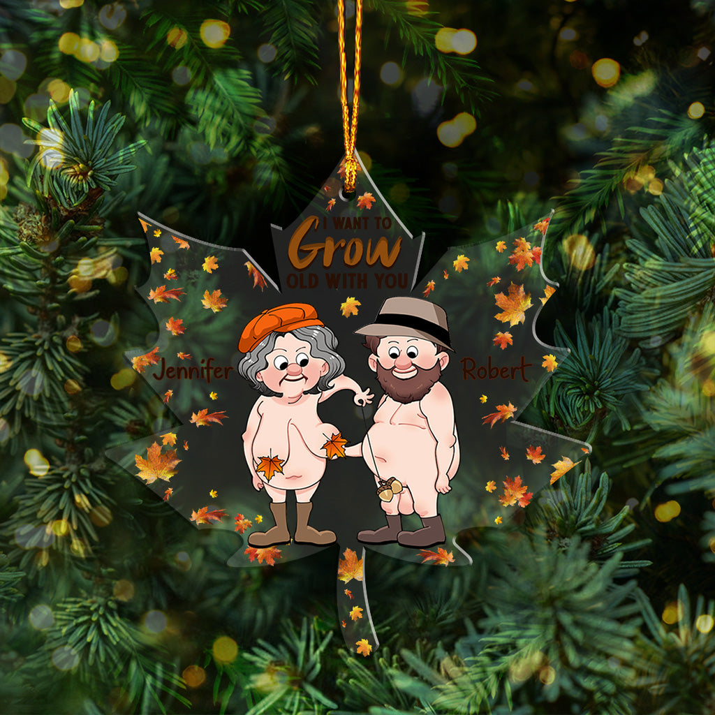 I Want To Grow Old With You - Personalized Couple Transparent Ornament