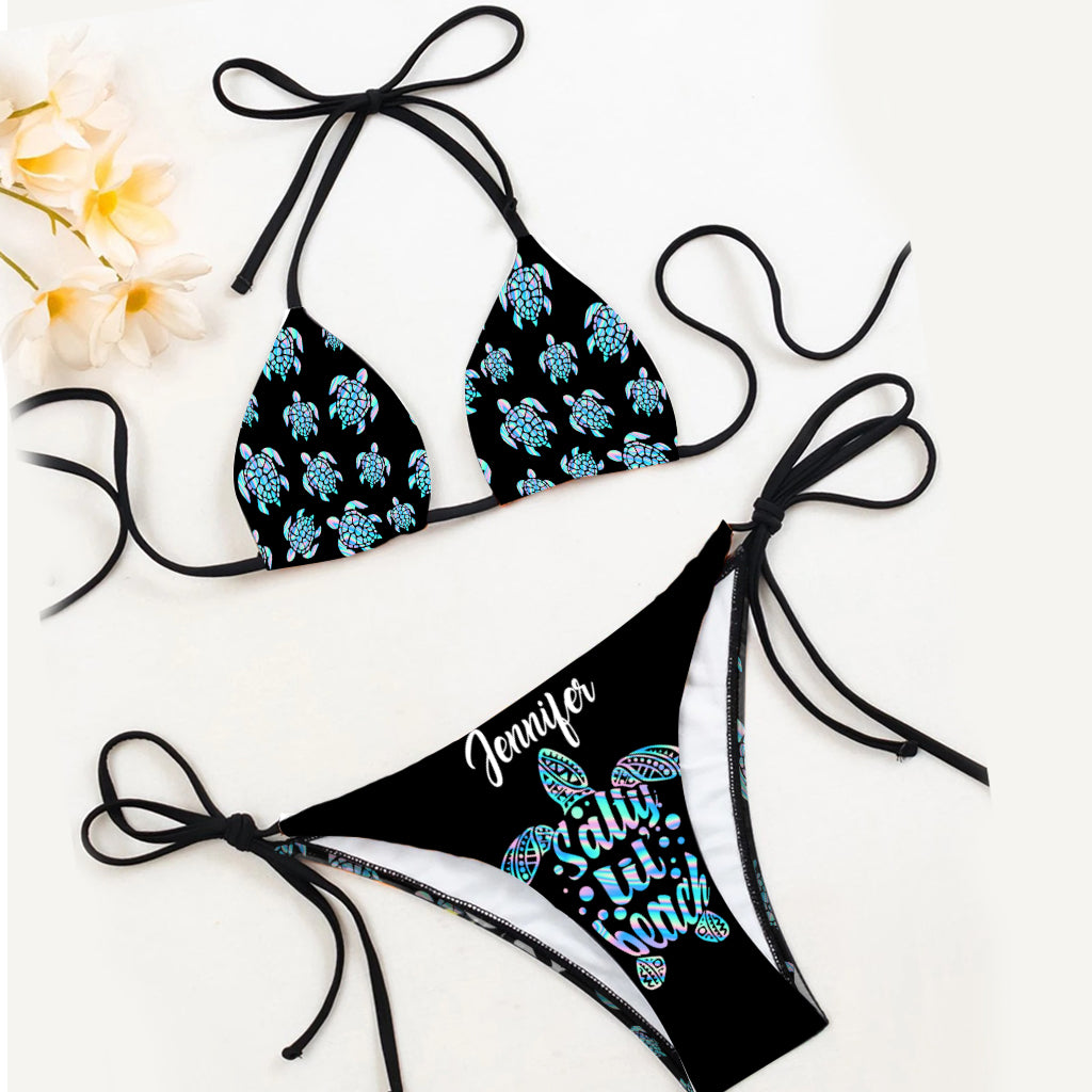 Beach Please - Personalized Sea Lover Triangle Bikini Swimsuit