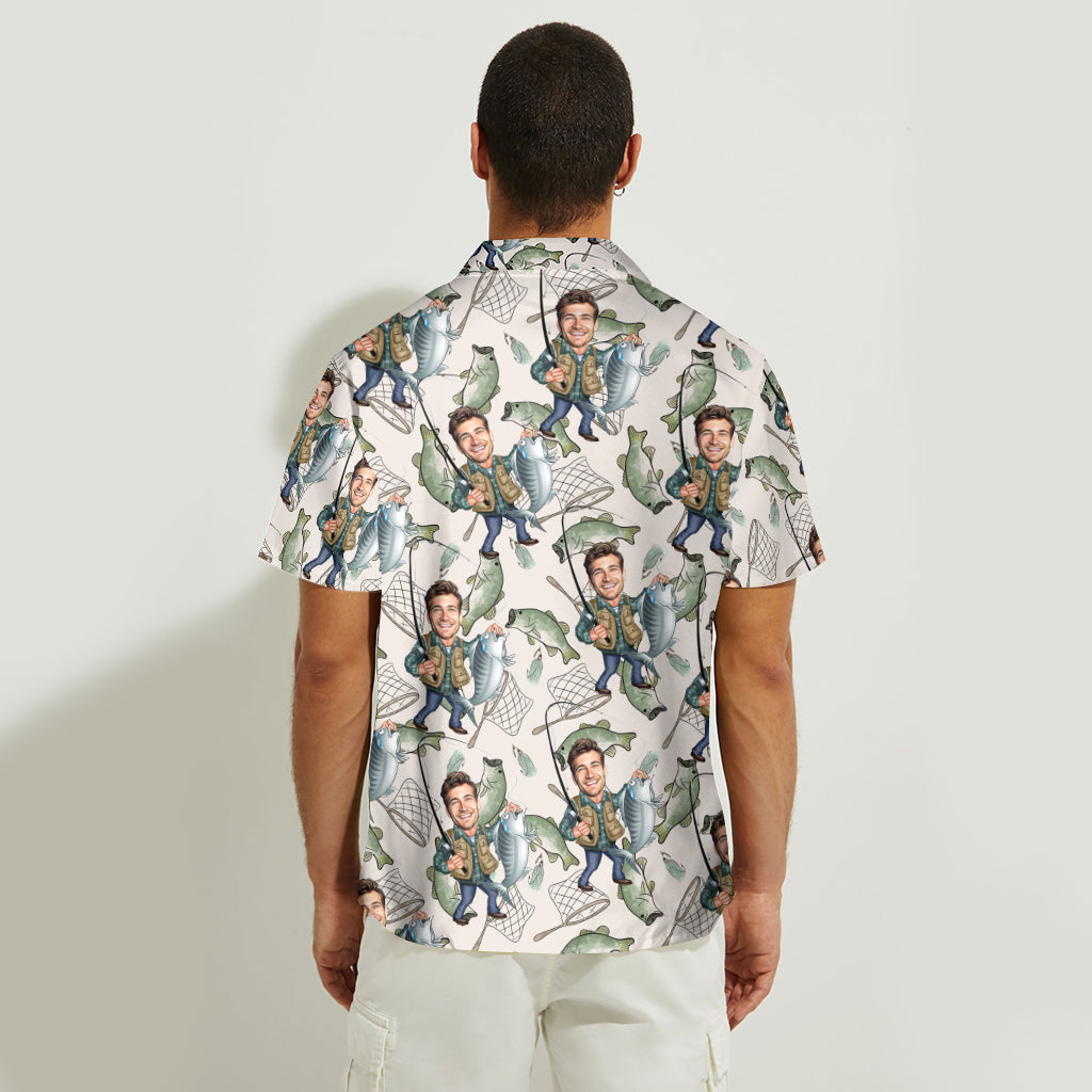 Photo Inserted Funny Fishing - Personalized Fishing Hawaiian Shirt