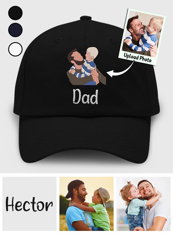 Custom 2D Photo - Personalized Father Embroidered Classic Cap