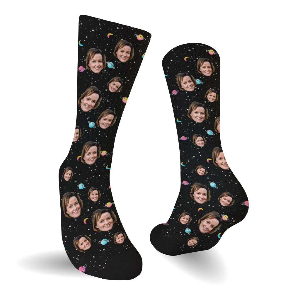 Custom Face Galaxy - Personalized Step Mom Socks