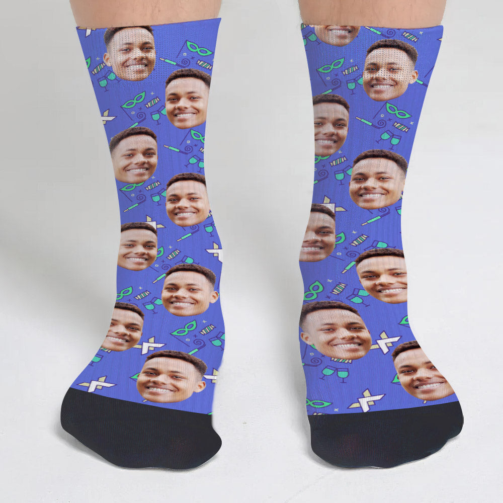 Custom Face Party Pattern - Personalized Son Socks