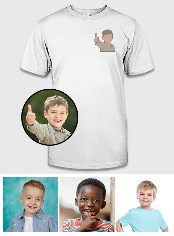 Custom 2D Photo - Personalized Kid Embroidered T-shirt