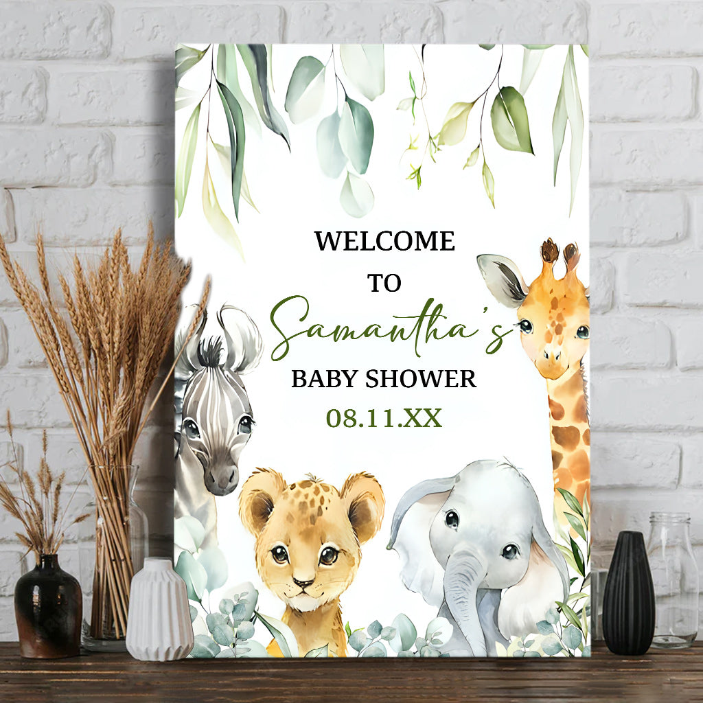 Welcome To Baby Shower - Personalized Newborn Canvas And Poster