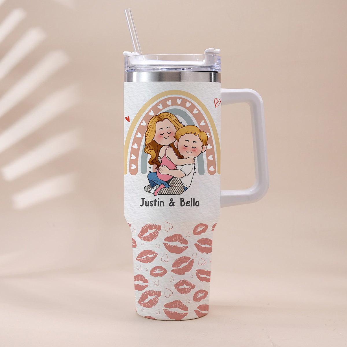 I Fucking Love You Either Way Works - Personalized Couple Tumbler With Handle