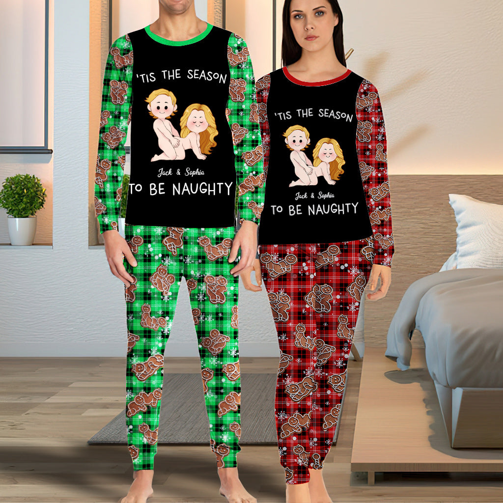 Tis The Season To Be Naughty - Personalized Couple Pajamas Set