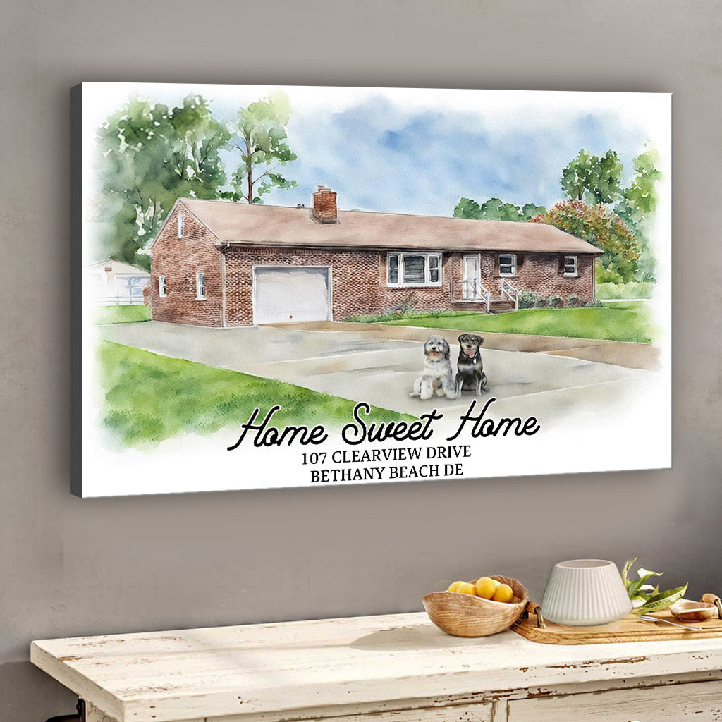 Home Sweet Home - Personalized Housewarming Canvas And Poster