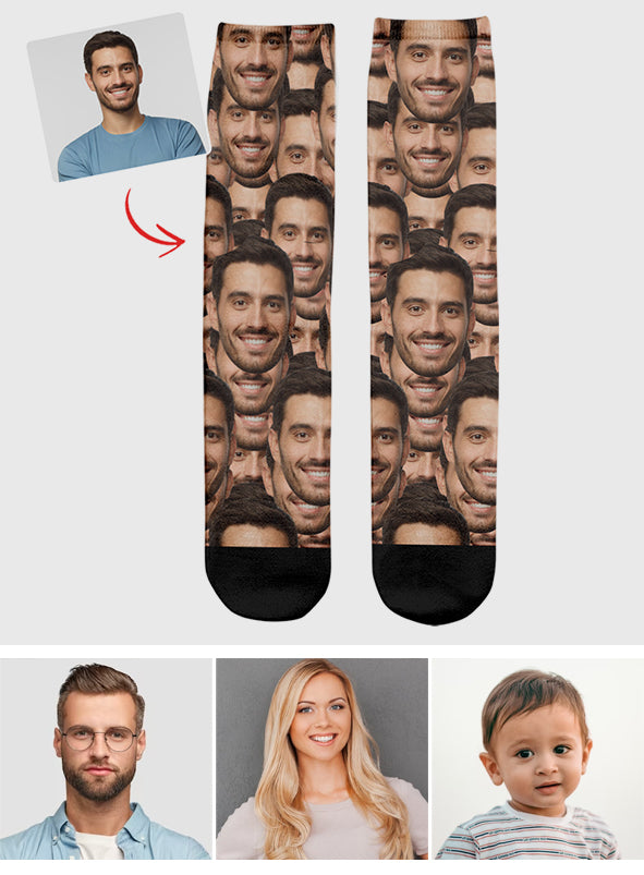 Custom Face Pattern - Personalized Socks