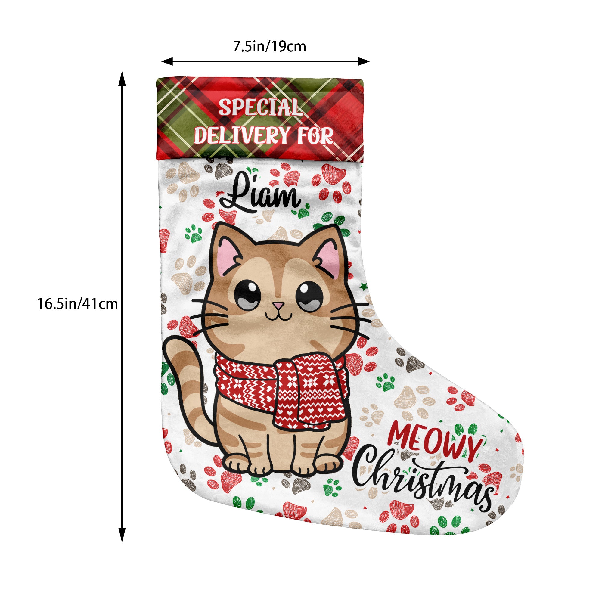 Meowy Christmas - Personalized Cat Christmas Stockings