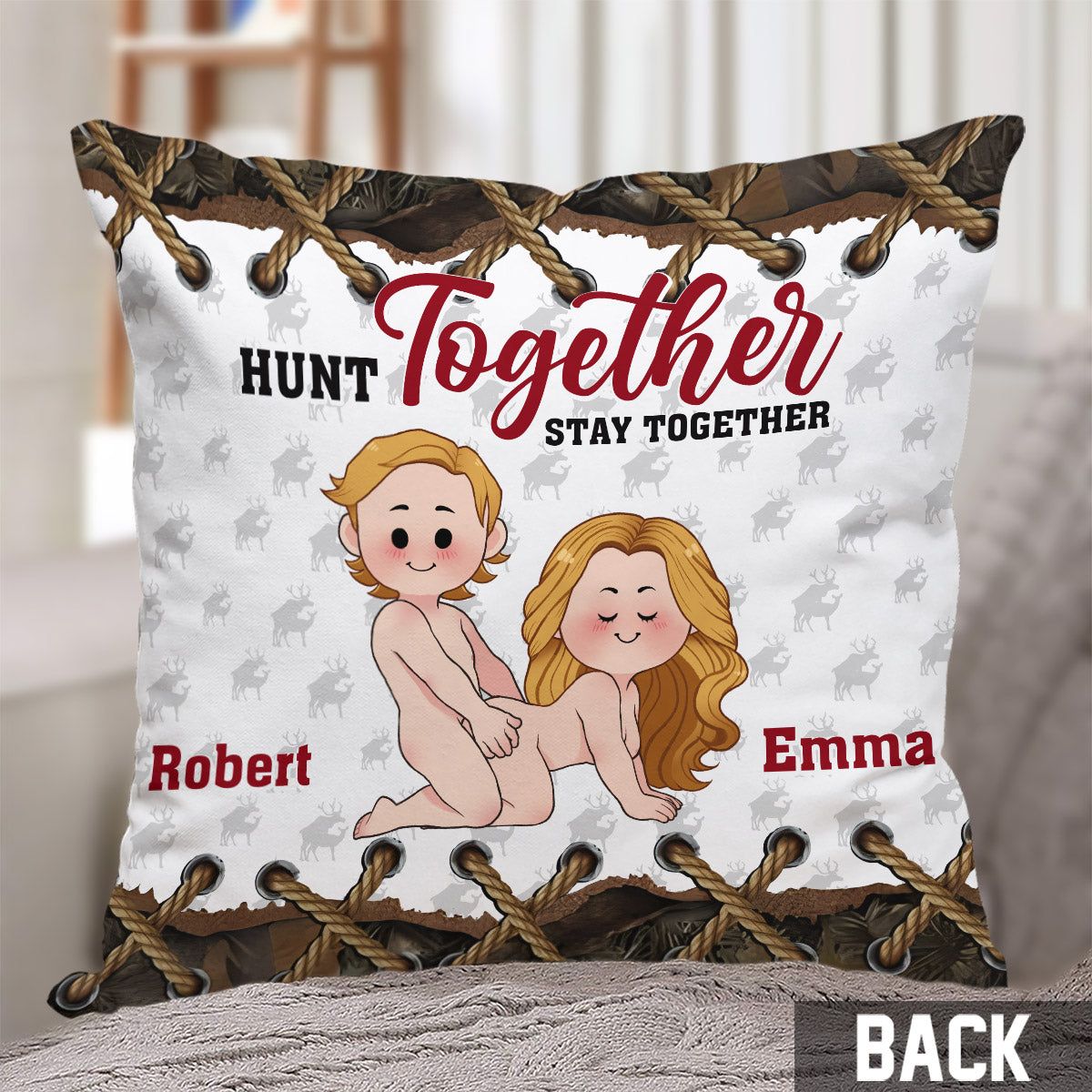 Hunt Together Stay Together - Personalized Hunting Throw Pillow