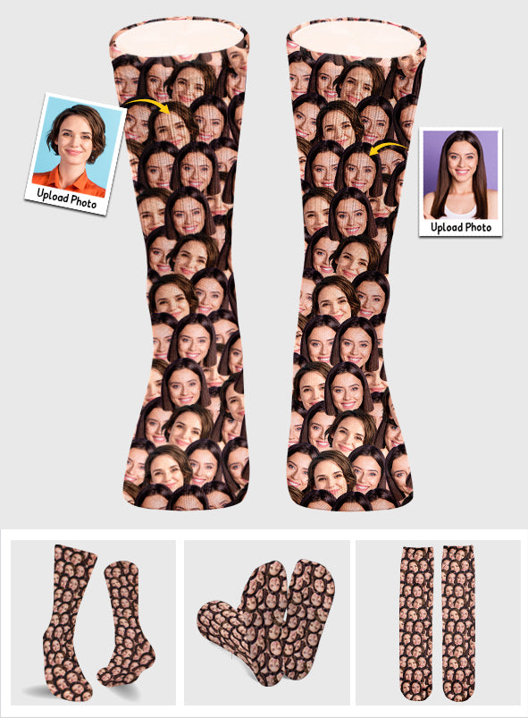 Customizable Printed Face - Personalized Bestie Socks