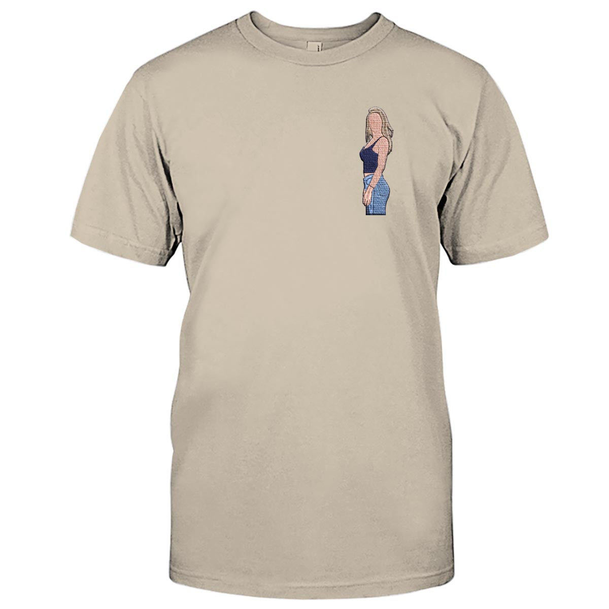 Custom 2D Photo - Personalized Daughter Embroidered T-shirt