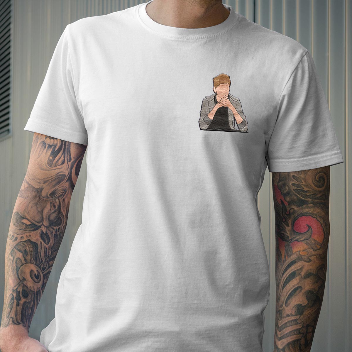 Custom 2D Photo - Personalized grandson Embroidered T-shirt