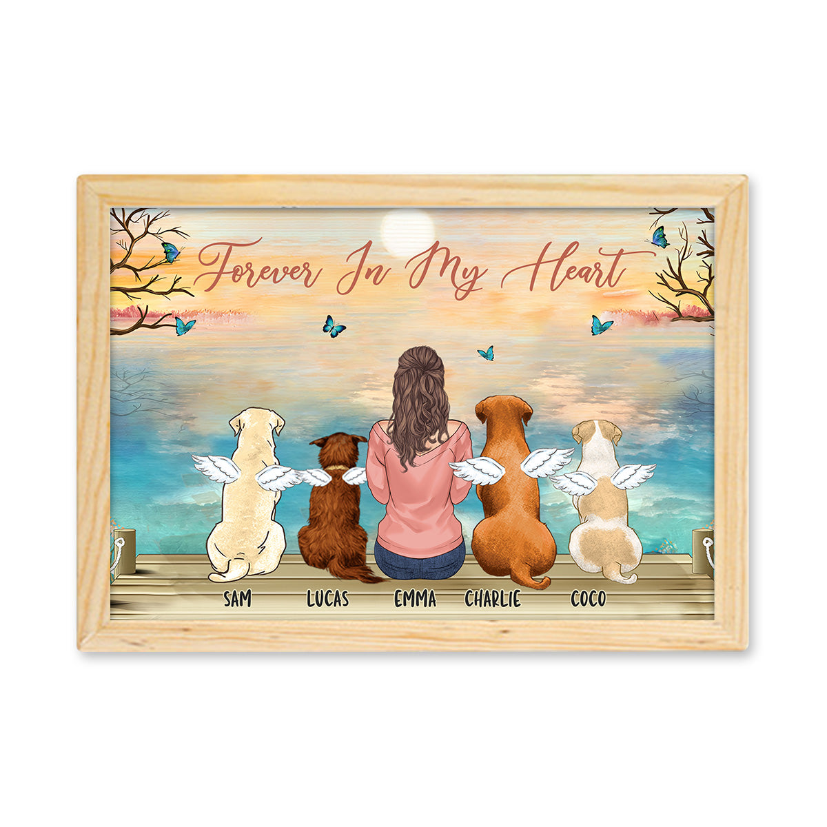 Forever In My Heart - Personalized Dog Light Photo Frame