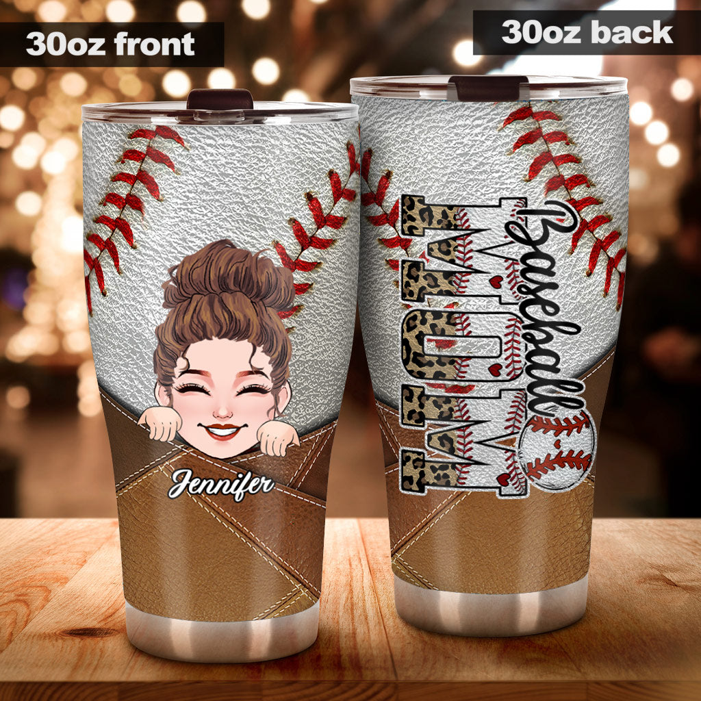 Baseball Mom Living My Dream - Personalized Baseball Tumbler