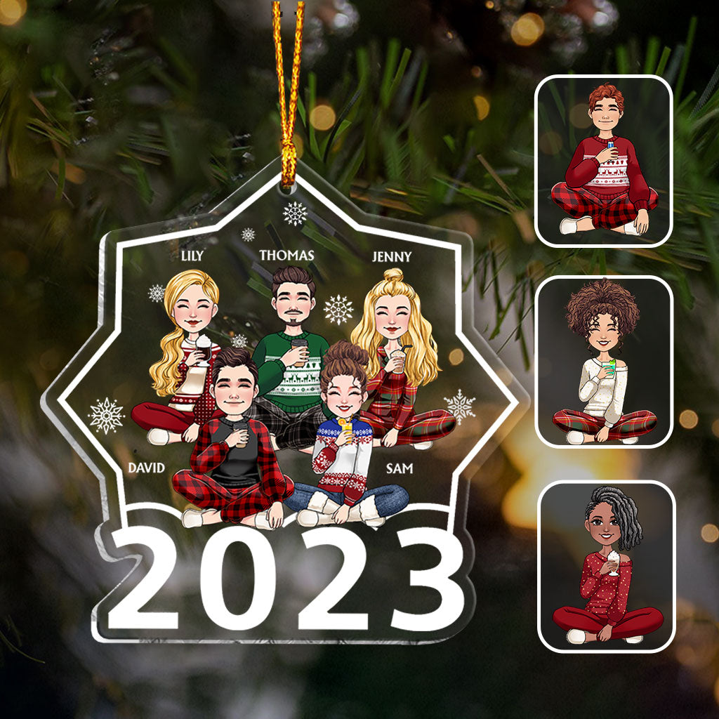 Merry Christmas - Personalized Family Transparent Ornament