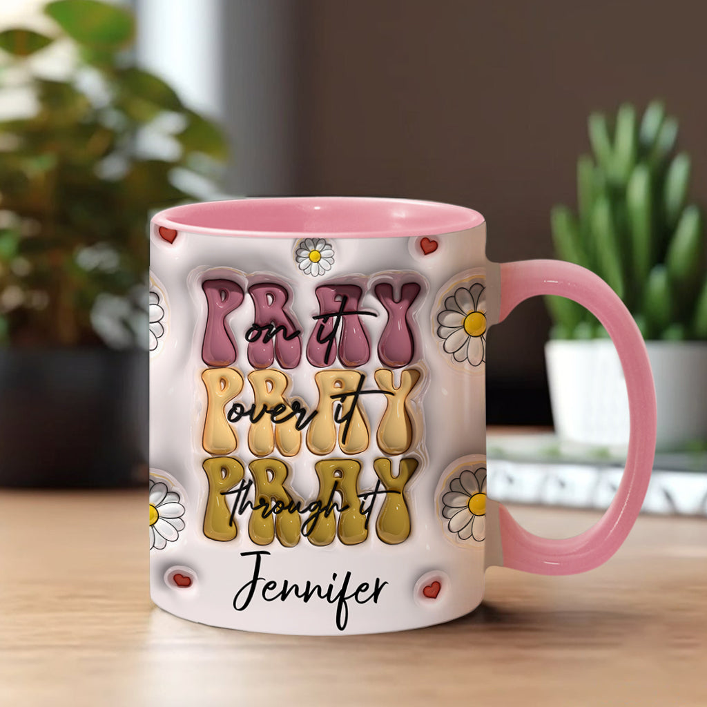 Pray On It - Personalized Christian Accent Mug