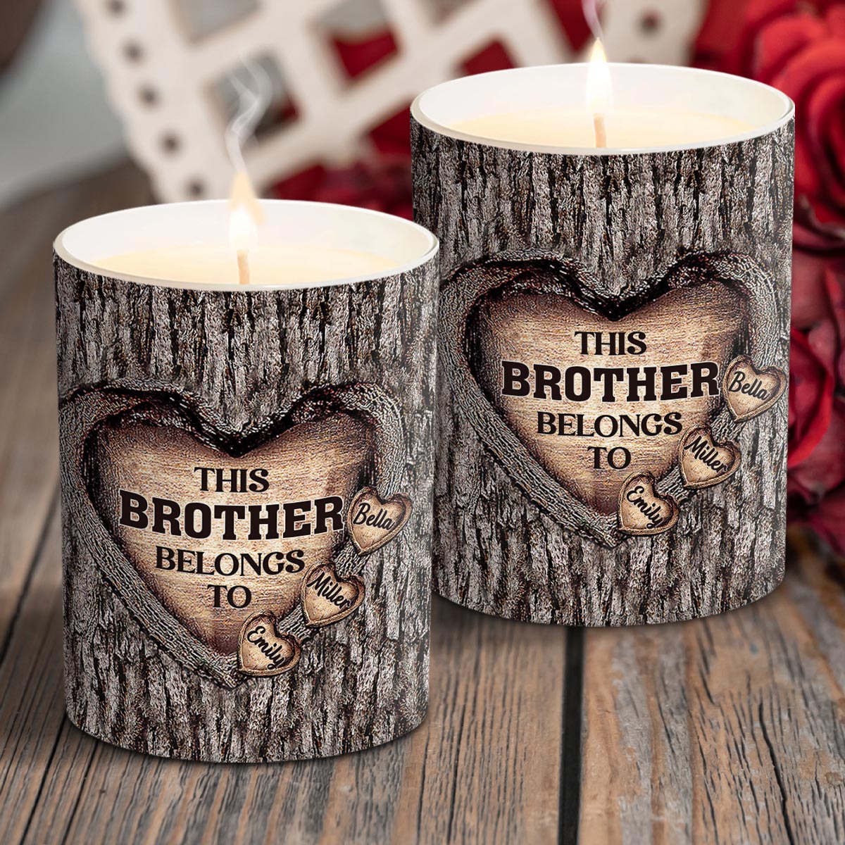 Dad's Heart - Gift for dad, grandma, grandpa, mom, uncle, aunt, brother, sister - Personalized Candle With Wooden Lid