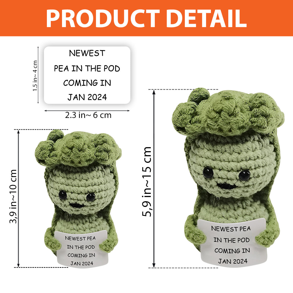 Newest Pea In The Pod - Personalized Pregnancy Hand Knitted Figurine