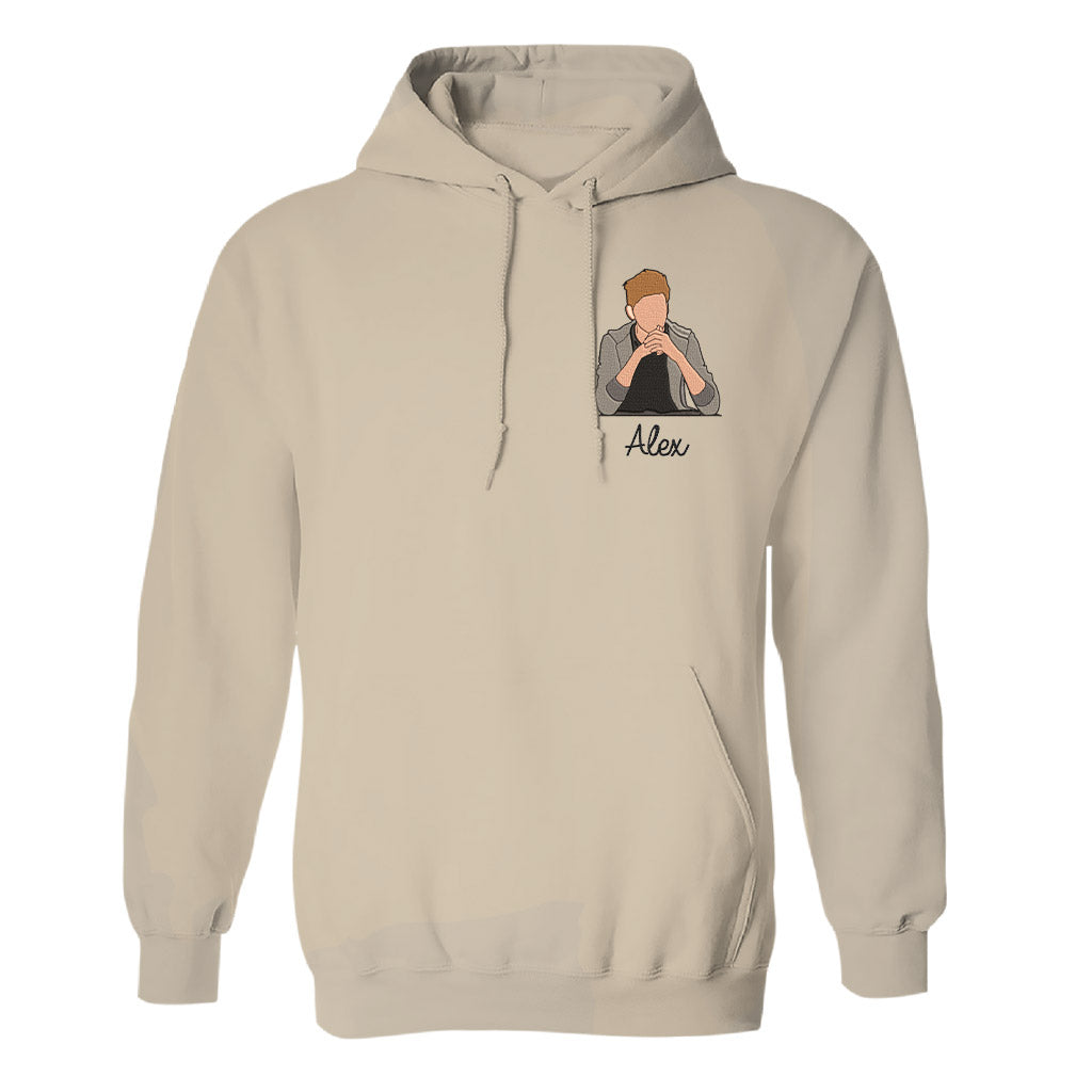 Custom 2D Photo - Personalized grandson Embroidered Hoodie