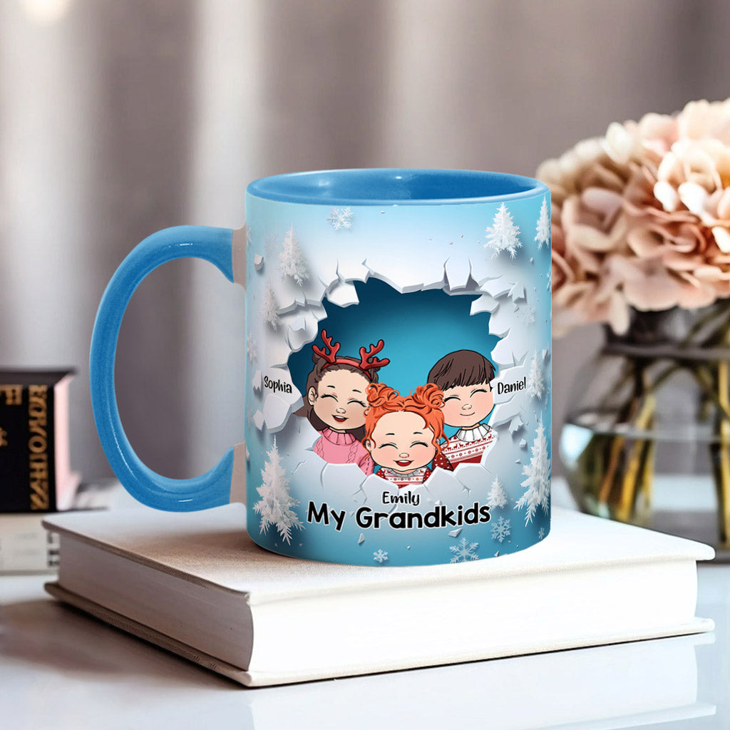 Discover My Grandkids - Personalized Grandma Accent Mug