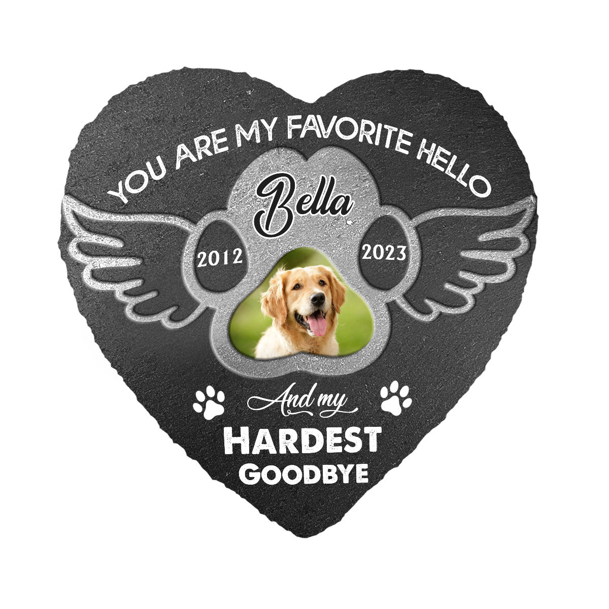 Best Friends Are Never Forgotten - Personalized Dog Heart Shaped Stone