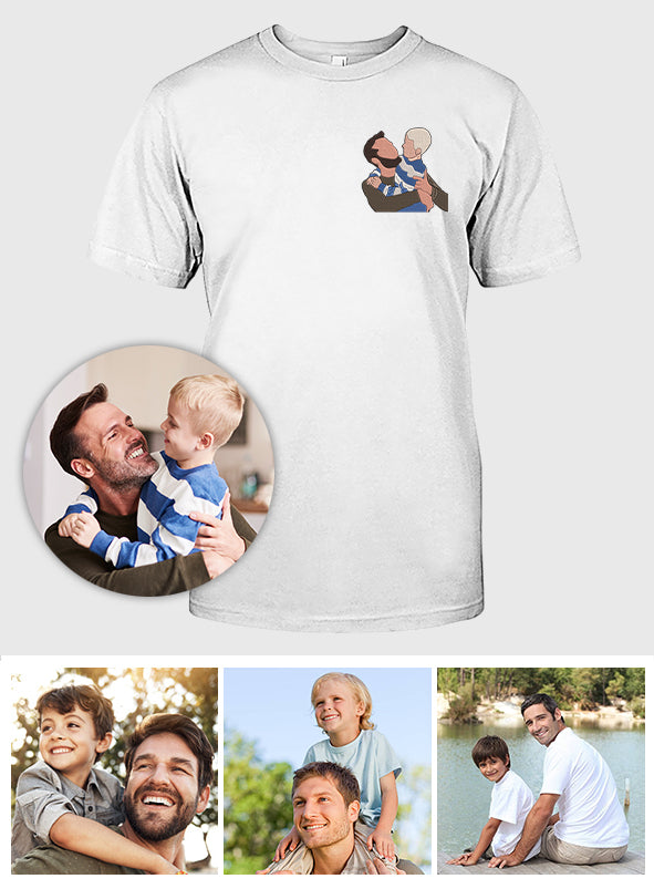 Custom 2D Photo - Personalized Uncle Embroidered T-shirt