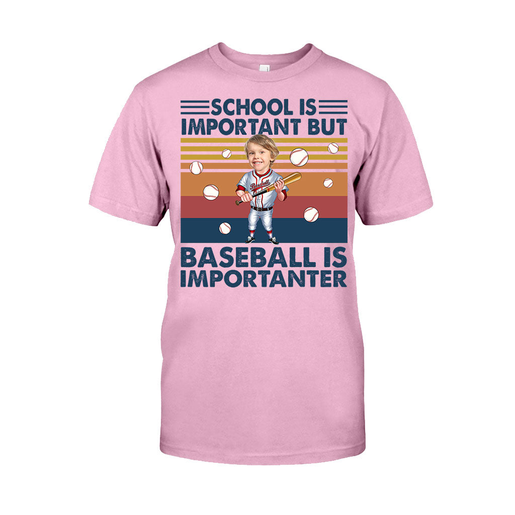 School Is Important But - Personalized Baseball T-shirt And Hoodie