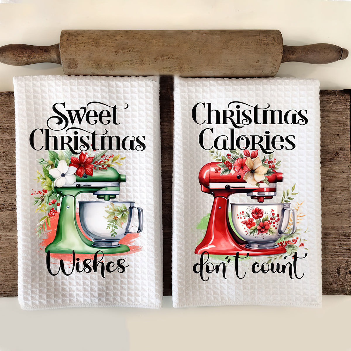 Christmas Calories Don't Count - Personalized Baking Towel