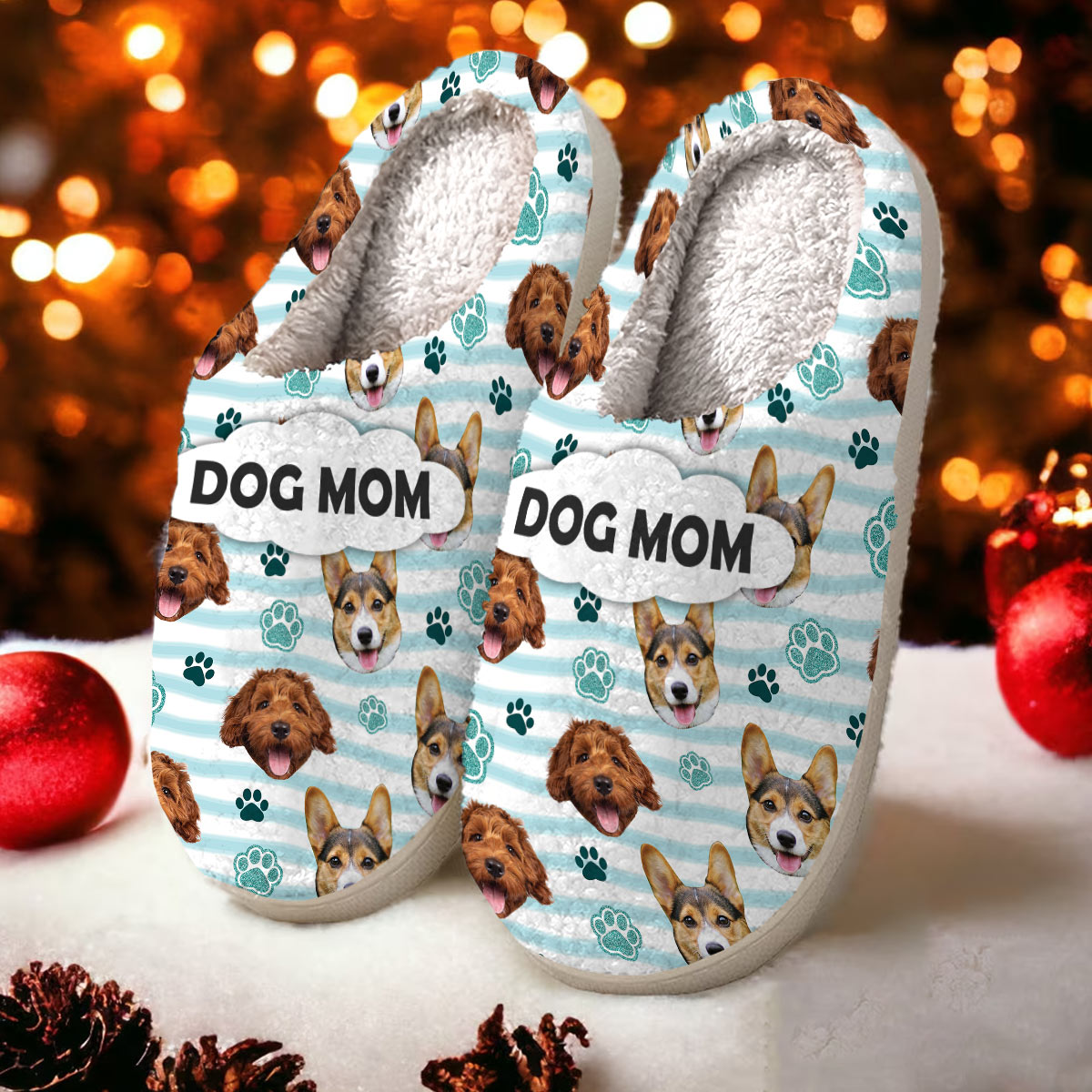 Discover Dog Mom - Custom For Pet Lovers Gift - Personalized Dog Slippers